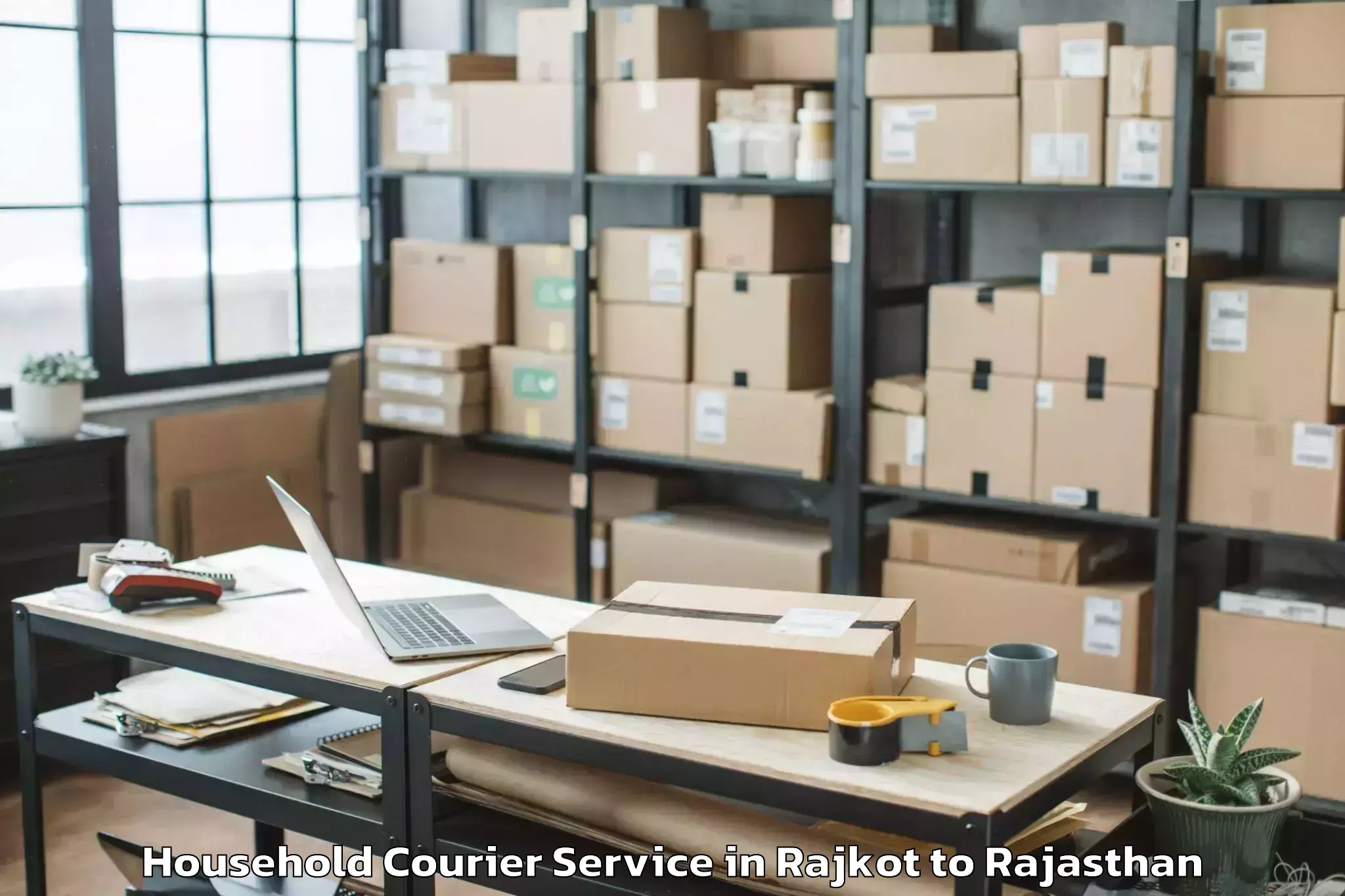 Comprehensive Rajkot to Sunrise University Alwar Household Courier